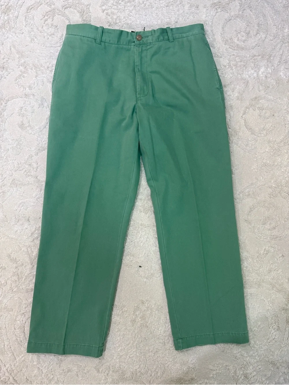 J.Crew Men’s 36x30 Green Chino Pants 100% Cotton Flat Front Casual Preppy